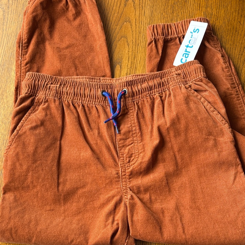 Carter's Kids Rust Joggers with Blue Drawstring